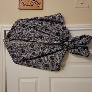 Altard State Blue and White Draped Kimono Sz small